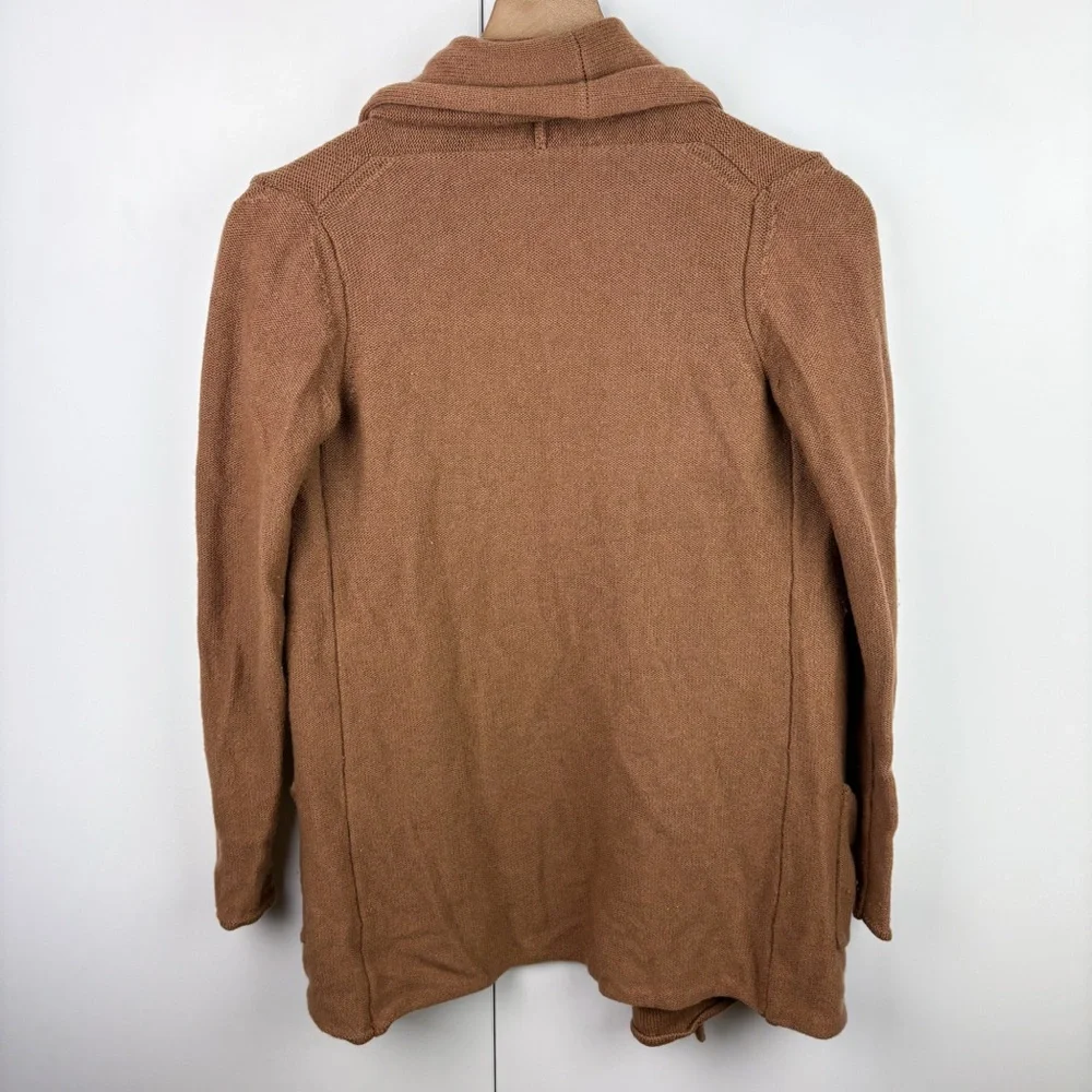 Aritzia Babaton Beekman Wool Cashmere Open Front Cardigan Sweater Tan Brown XS